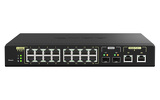Qnap QSW-M2116P-2T2S 20-portowy przełącznik 2x 10GbE SFP +, 2x 10GbE RJ45, 16x 2.5GbE RJ45,PoE (18 portów), 1 złącze RJ45 1GbE