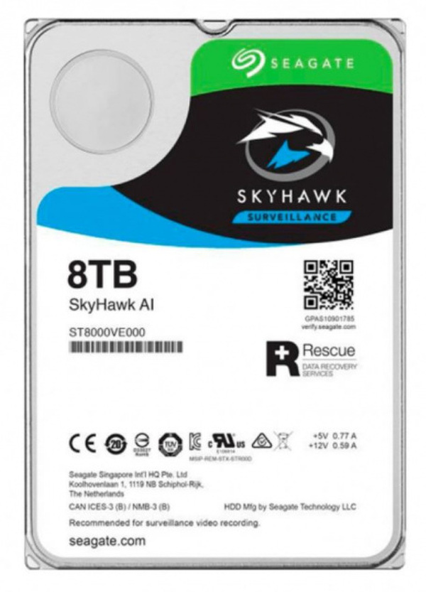 Zdjęcie produktu: Dysk Seagate SkyHawk AI ST8000VE000 8TB sATA III 256MB