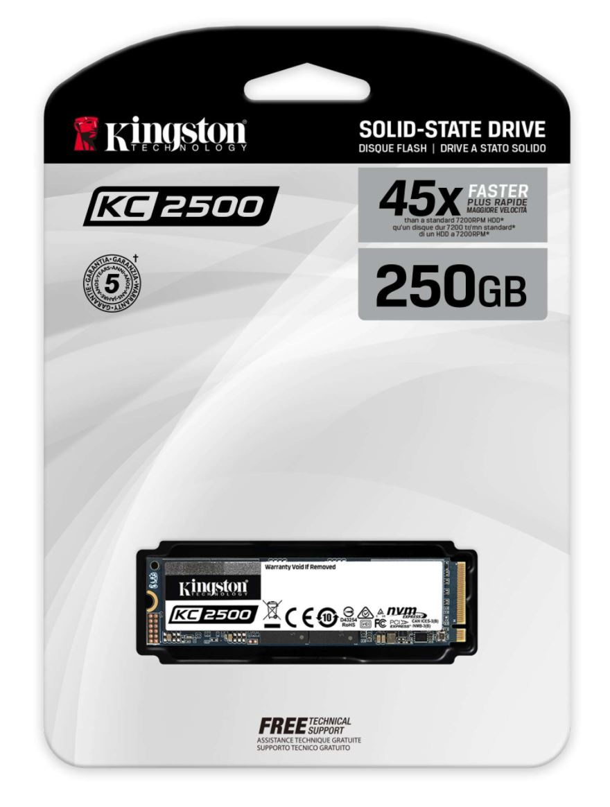 Dysk Kingston SSD SKC2500 250GB M.2 PCIe NVMe Gen3 3500/1200MB/s SKC2500M8/250G