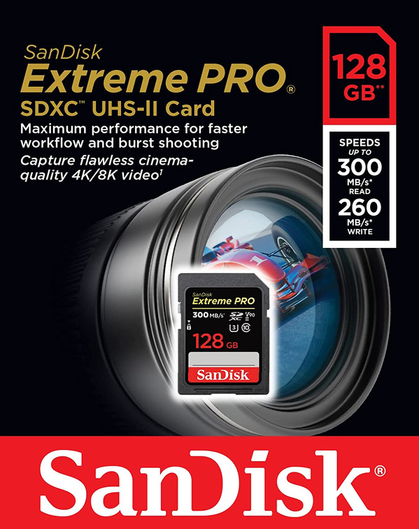 Zdjęcie produktu: Karta SanDisk Extreme PRO SDXC 128GB 300/260 MB/s UHS-II U3 V90 (SDSDXDK-128G-GN4IN) Zdjęcie produktu: Karta SanDisk Extreme PRO SDXC 128GB 300/260 MB/s UHS-II U3 V90 (SDSDXDK-128G-GN4IN)