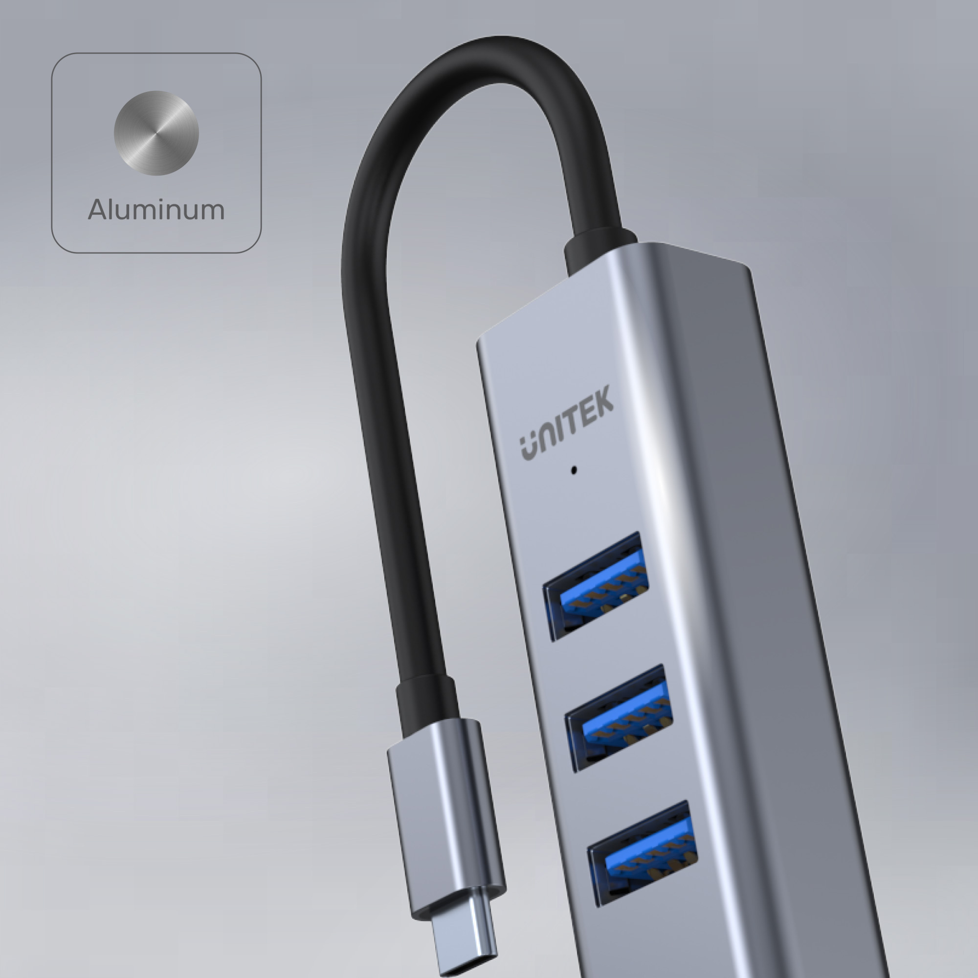 Unitek HUB USB TYP-C 3 x USB 3.1 5 Gbps + RJ45 Ethernet 10/100/1000 (H1904A) Unitek HUB USB TYP-C 3 x USB 3.1 5 Gbps + RJ45 Ethernet 10/100/1000 (H1904A)