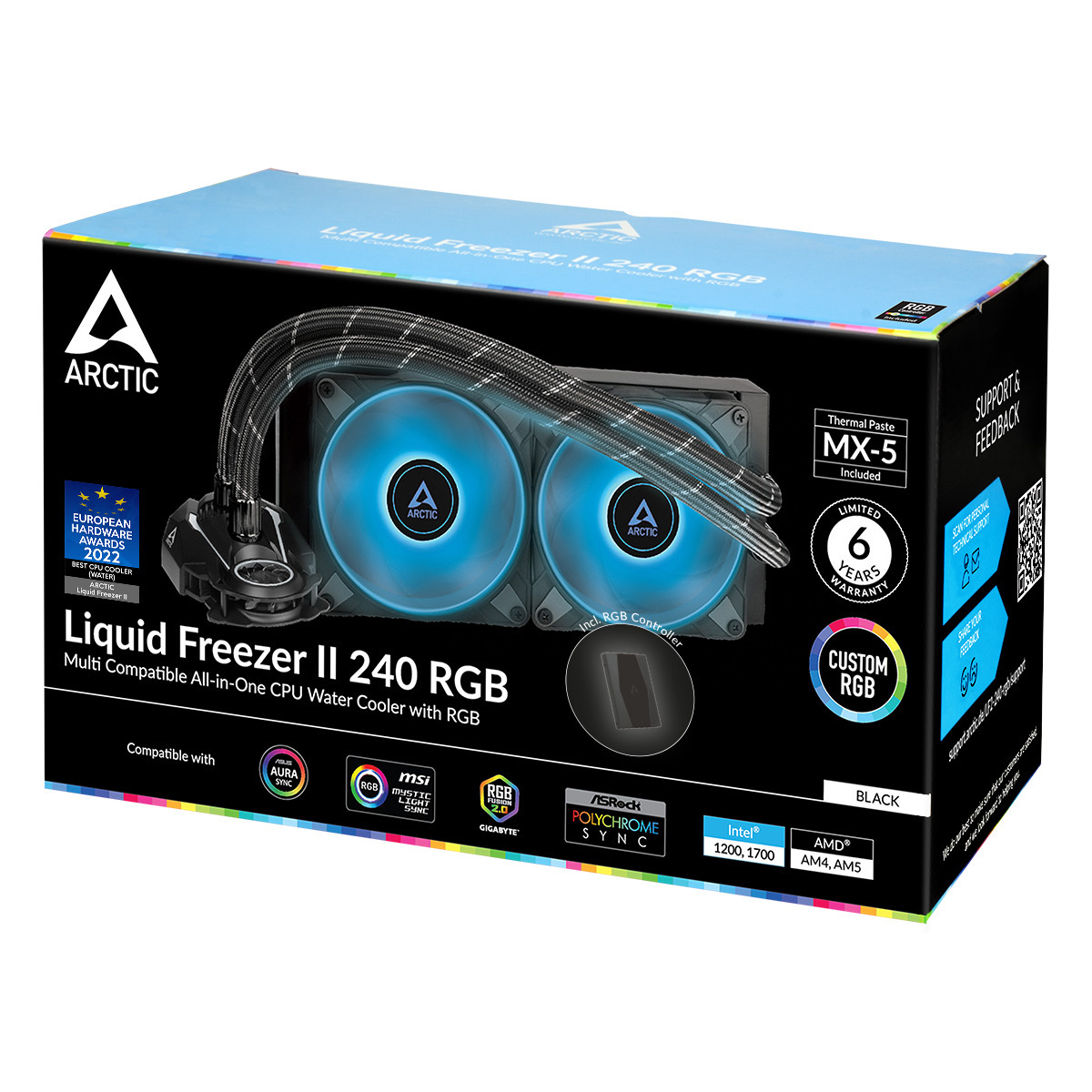 Chłodzenie wodne Arctic Liquid Freezer II 240 RGB Black z kontrolerem (ACFRE00099A) Chłodzenie wodne Arctic Liquid Freezer II 240 RGB Black z kontrolerem (ACFRE00099A)