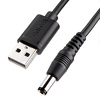 Kabel zasilający USB - wtyk DC 5.5/2.5mm 9V Unitek 1,5m (Y-C4046BK)