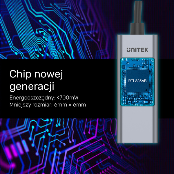 Zdjęcie produktu: Unitek Adapter USB TYP-C 3.2 GEN 1 to Ethernet 10/100/1000/2500 (U1313A) Zdjęcie produktu: Unitek Adapter USB TYP-C 3.2 GEN 1 to Ethernet 10/100/1000/2500 (U1313A)