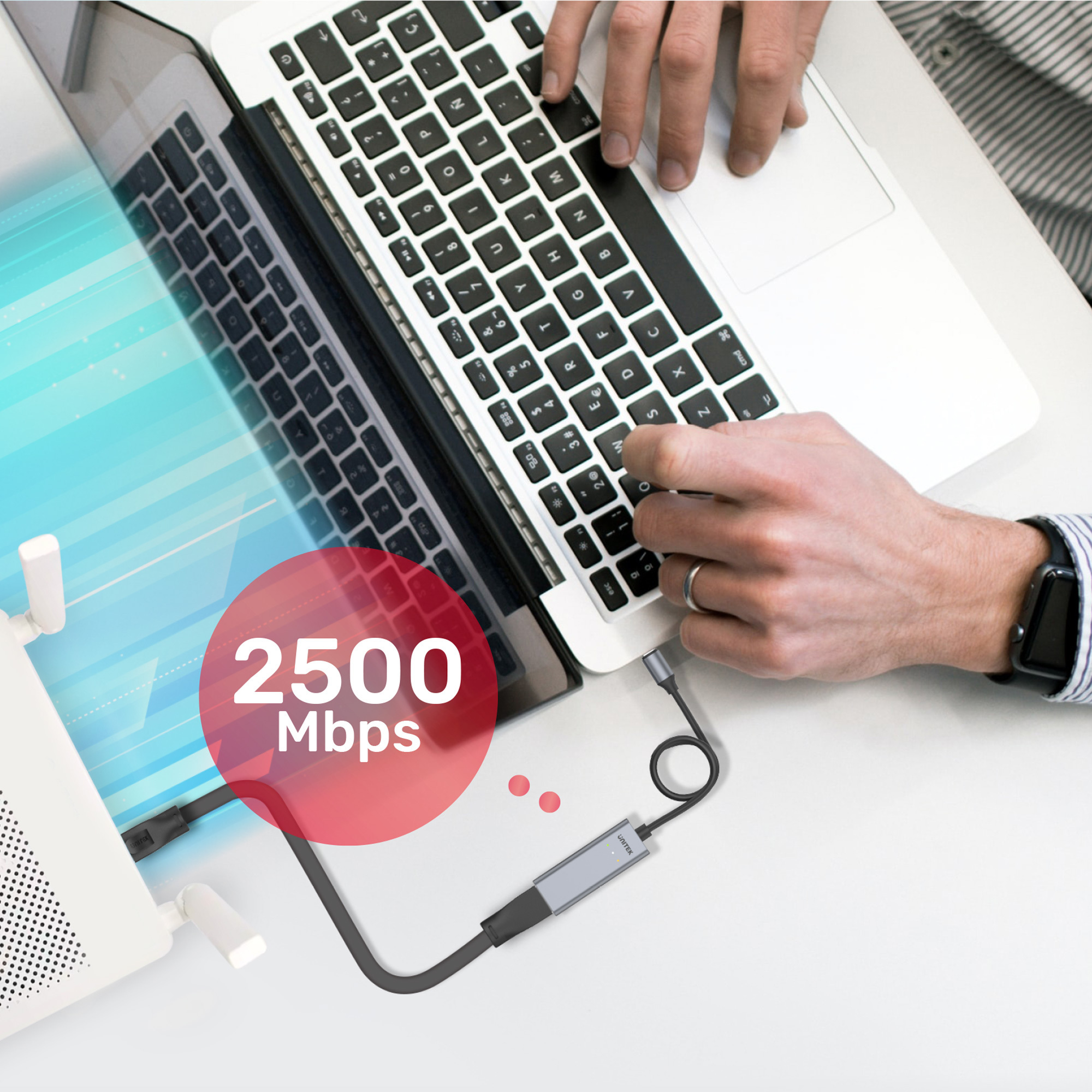 Unitek Adapter USB TYP-C 3.2 GEN 1 to Ethernet 10/100/1000/2500 (U1313A) Unitek Adapter USB TYP-C 3.2 GEN 1 to Ethernet 10/100/1000/2500 (U1313A)