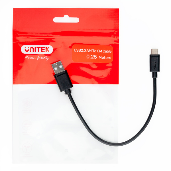 Zdjęcie produktu: Przewód ładujący USB-A 2.0 do USB Typ-C Unitek 0.25m (Y-C480BK) Zdjęcie produktu: Przewód ładujący USB-A 2.0 do USB Typ-C Unitek 0.25m (Y-C480BK)