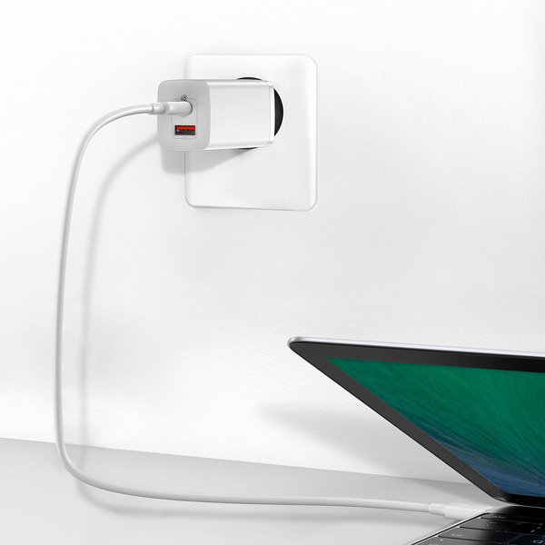 Zdjęcie produktu: Ładowarka sieciowa Baseus GaN2 Lite 65W, USB / USB Typ-C Quick Charge 3.0 (azotek galu) biała (CCGAN2L-B02)