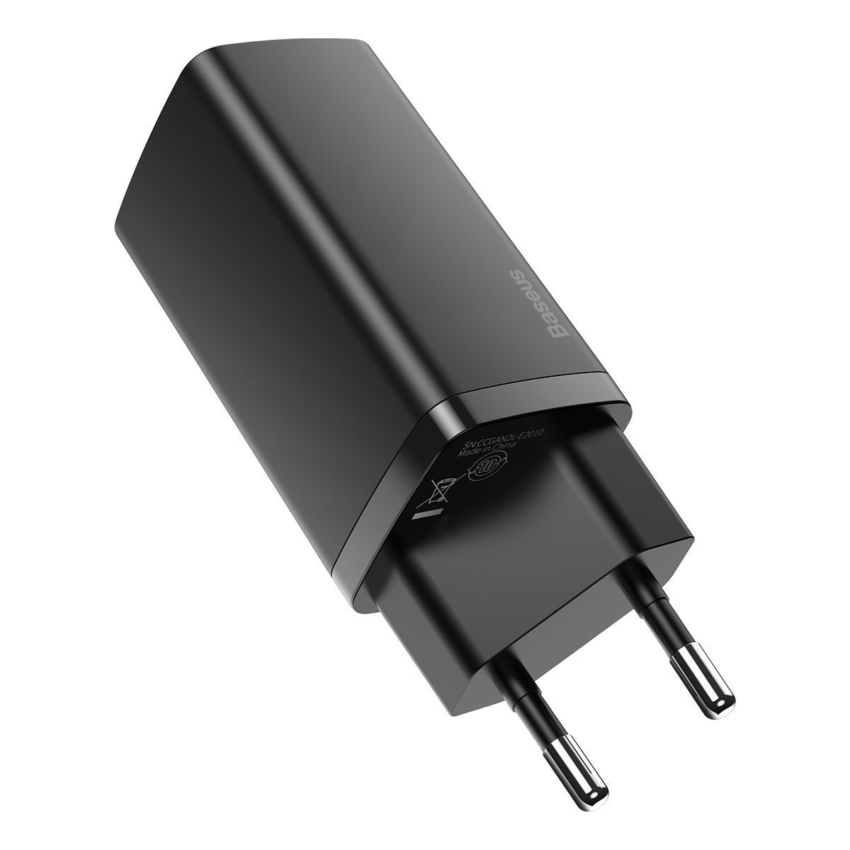 Ładowarka sieciowa Baseus GaN2 Lite 65W, 2x USB Typ-C Quick Charge 3.0 (azotek galu) czarna (CCGAN2L-E01)