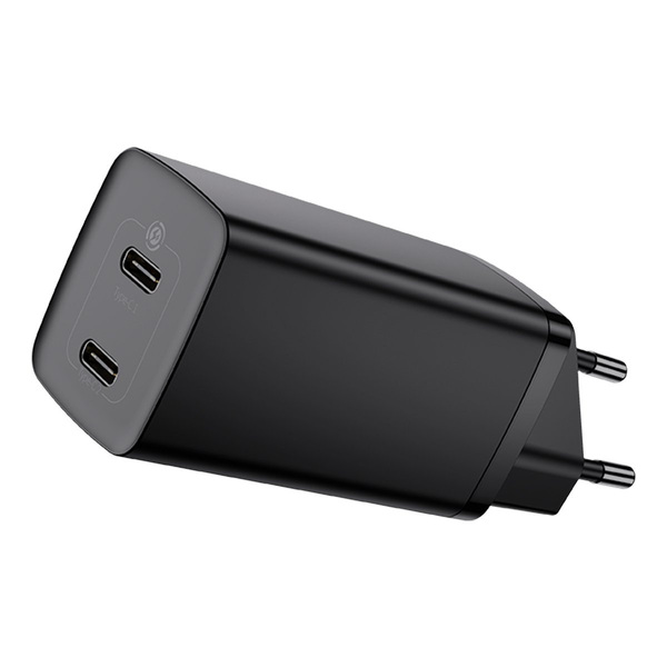 Zdjęcie produktu: Ładowarka sieciowa Baseus GaN2 Lite 65W, 2x USB Typ-C Quick Charge 3.0 (azotek galu) czarna (CCGAN2L-E01)