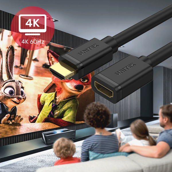 Zdjęcie produktu: Kabel przedłużacz HDMI męski do HDMI żeński 2.0 Unitek 3m - czarny (Y-C166K)