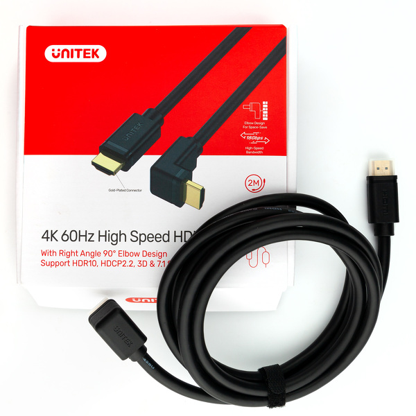 Zdjęcie produktu: Kabel HDMI 2.0 Unitek kątowy 90 stopni 4K 2 m (Y-C1001) Zdjęcie produktu: Kabel HDMI 2.0 Unitek kątowy 90 stopni 4K 2 m (Y-C1001)