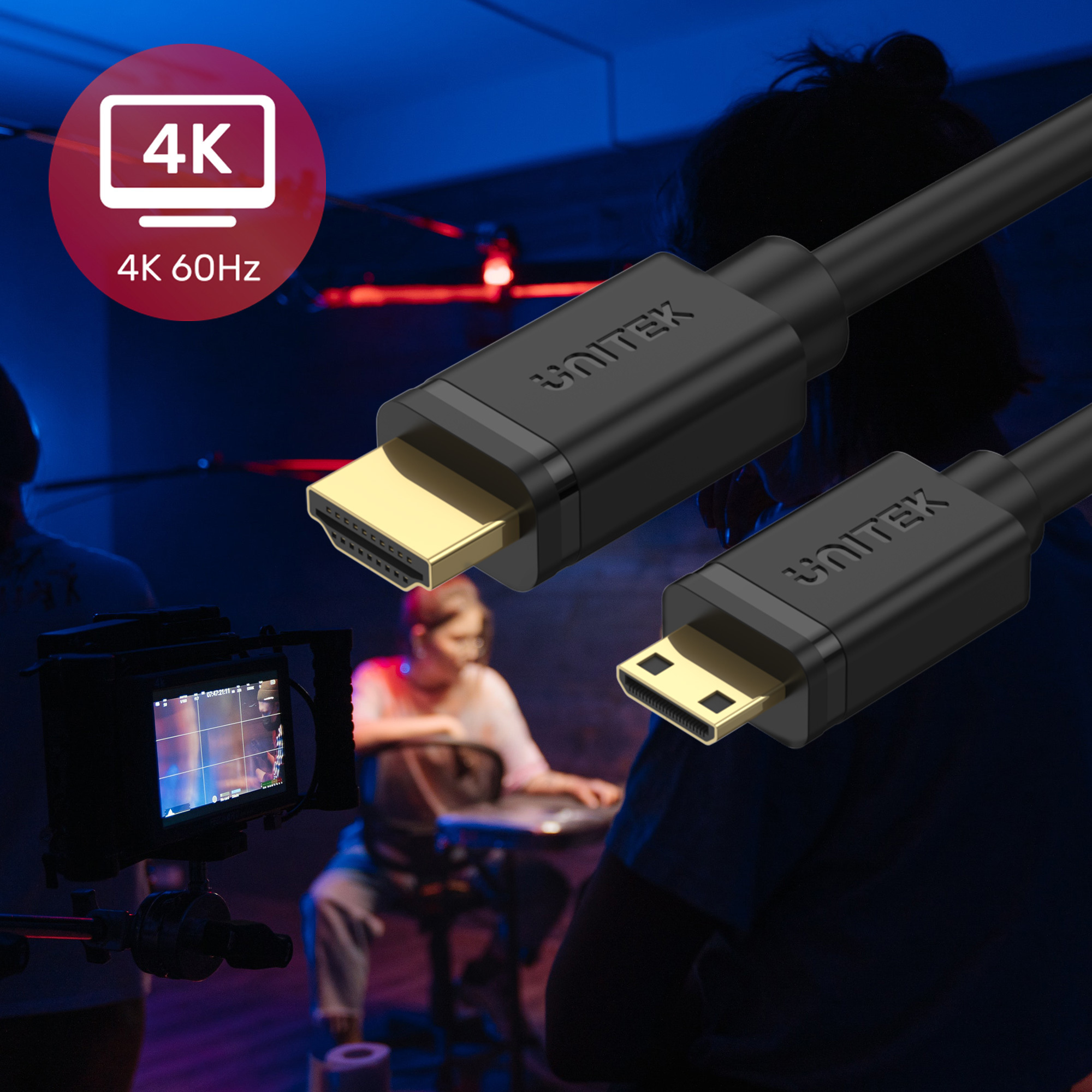 Kabel mini HDMI - HDMI 2.0 Unitek 4K 60Hz 2 m (Y-C179)