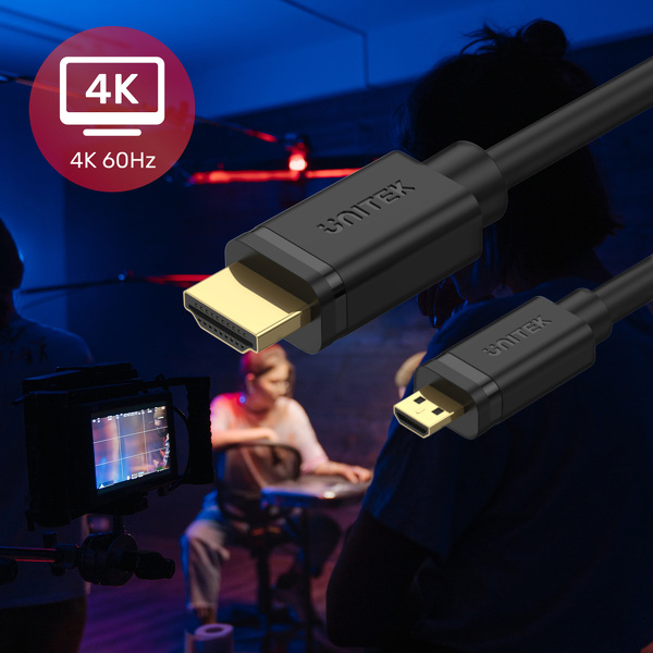 Zdjęcie produktu: Kabel micro HDMI - HDMI 2.0 Unitek 4K 60Hz 2 m (Y-C182)