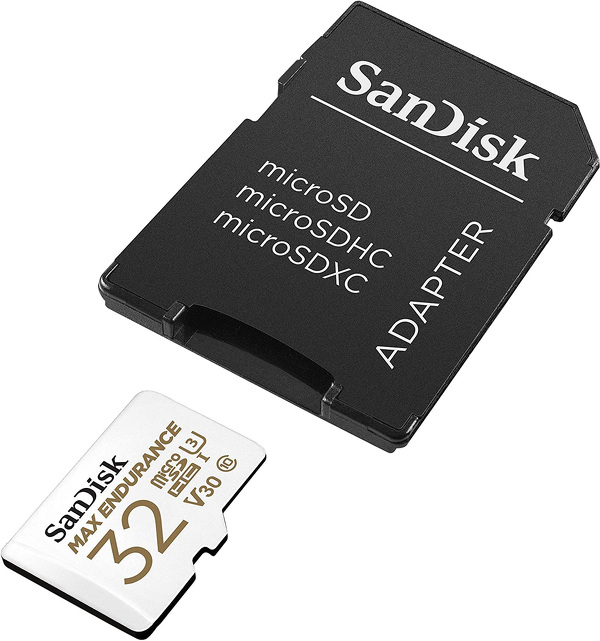 Zdjęcie produktu: Karta SanDisk Max Endurance (rejestratory i monitoring) microSDHC 32GB 100/40 MB/s V30 + Adapter SD (SDSQQVR-032G-GN6IA)