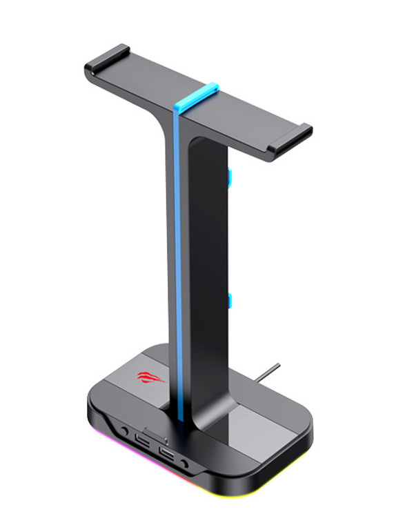 Zdjęcie produktu: Stojak na słuchawki Havit TH650 RGB + HUB 2 x USB 2.0