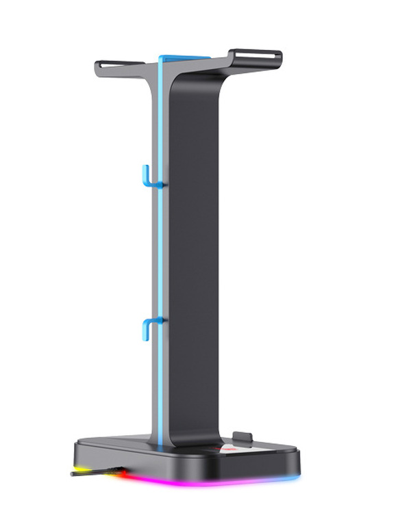 Zdjęcie produktu: Stojak na słuchawki Havit TH650 RGB + HUB 2 x USB 2.0