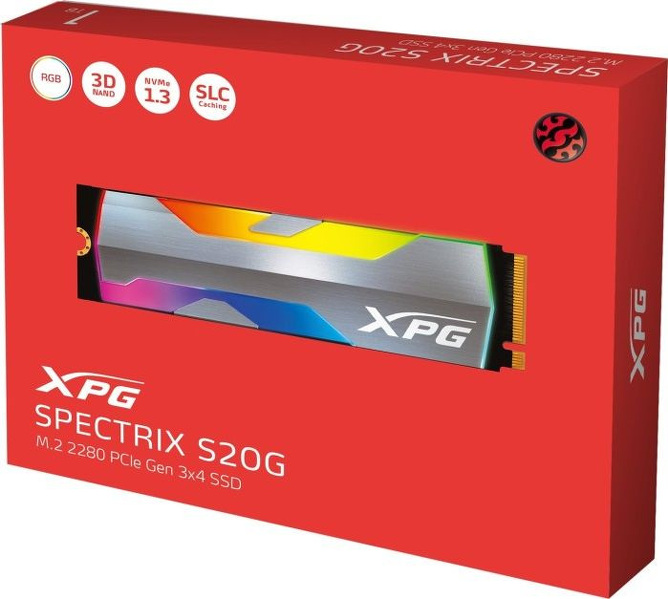 Zdjęcie produktu: Dysk Adata XPG SPECTRIX S20G 1TB M.2 PCIe NVMe Gen3 ASPECTRIXS20G-1T-C