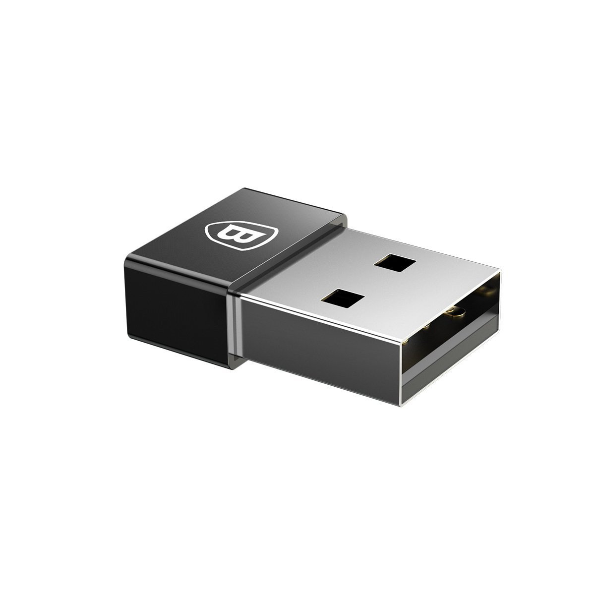 Adapter Baseus Exquisite USB do USB Type-C 2,4A - czarny (CATJQ-A01)