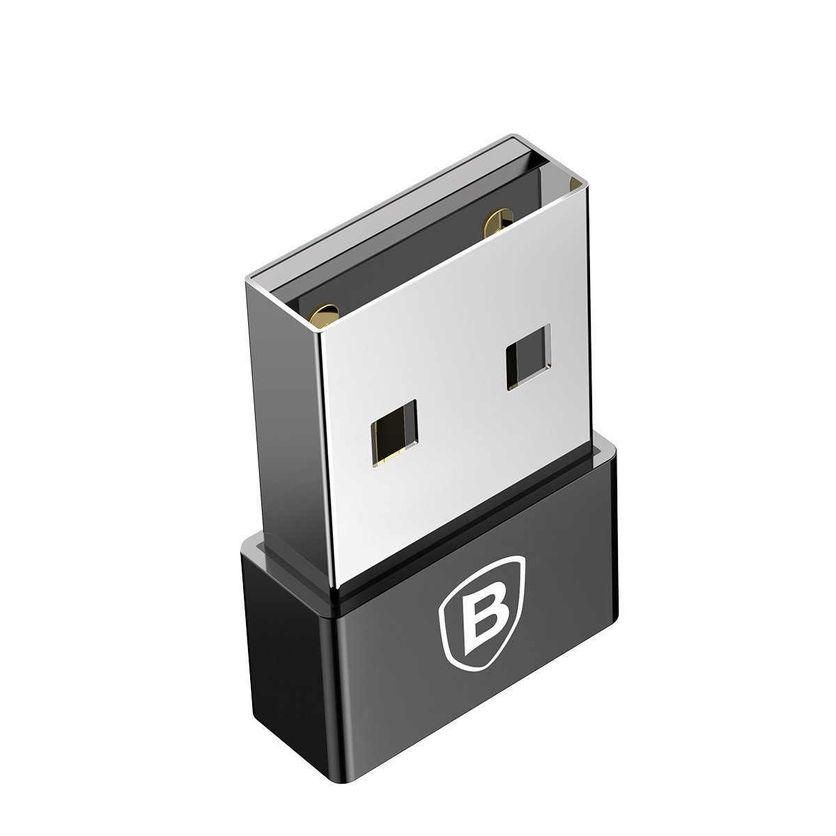 Adapter Baseus Exquisite USB do USB Type-C 2,4A - czarny (CATJQ-A01)