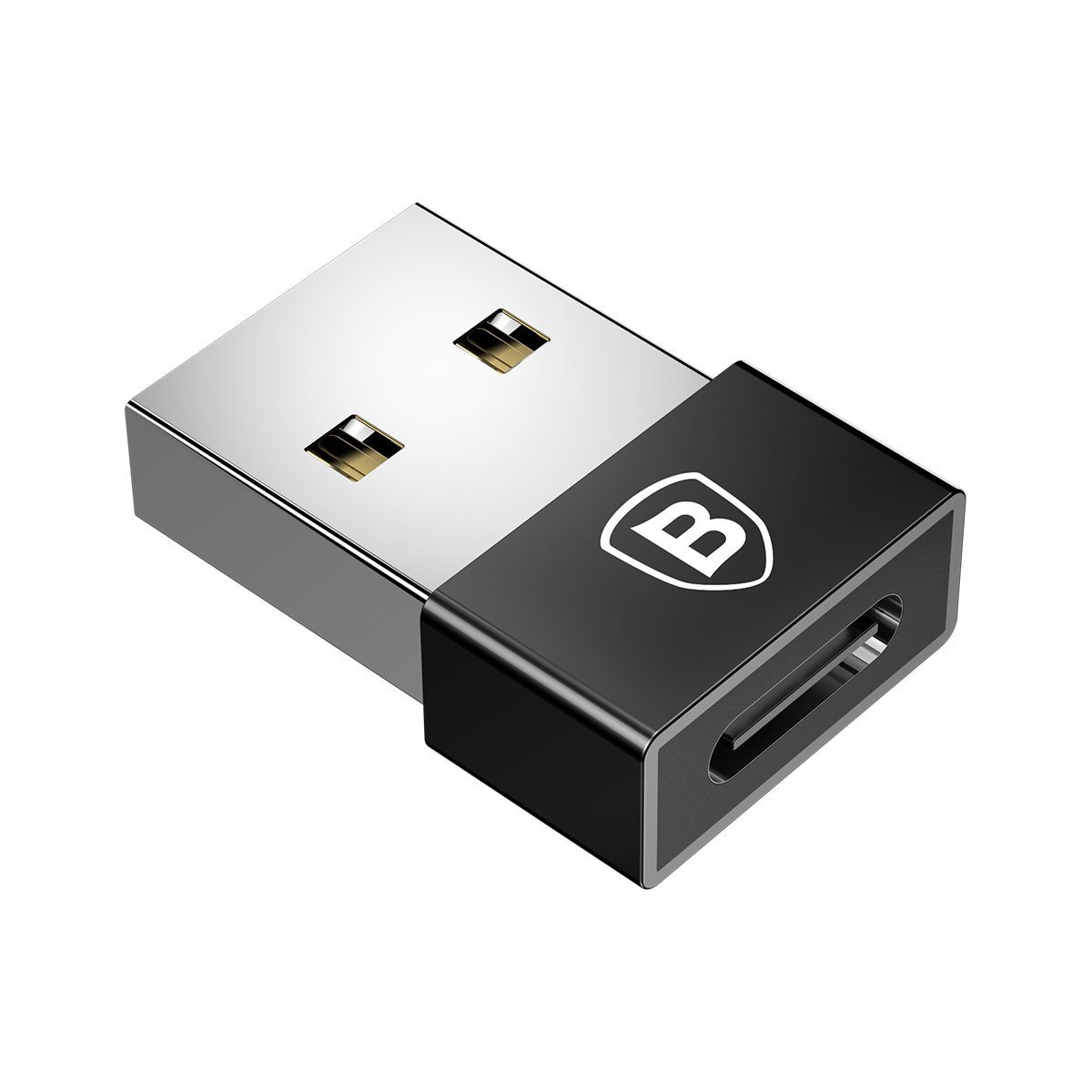 Adapter Baseus Exquisite USB do USB Type-C 2,4A - czarny (CATJQ-A01)