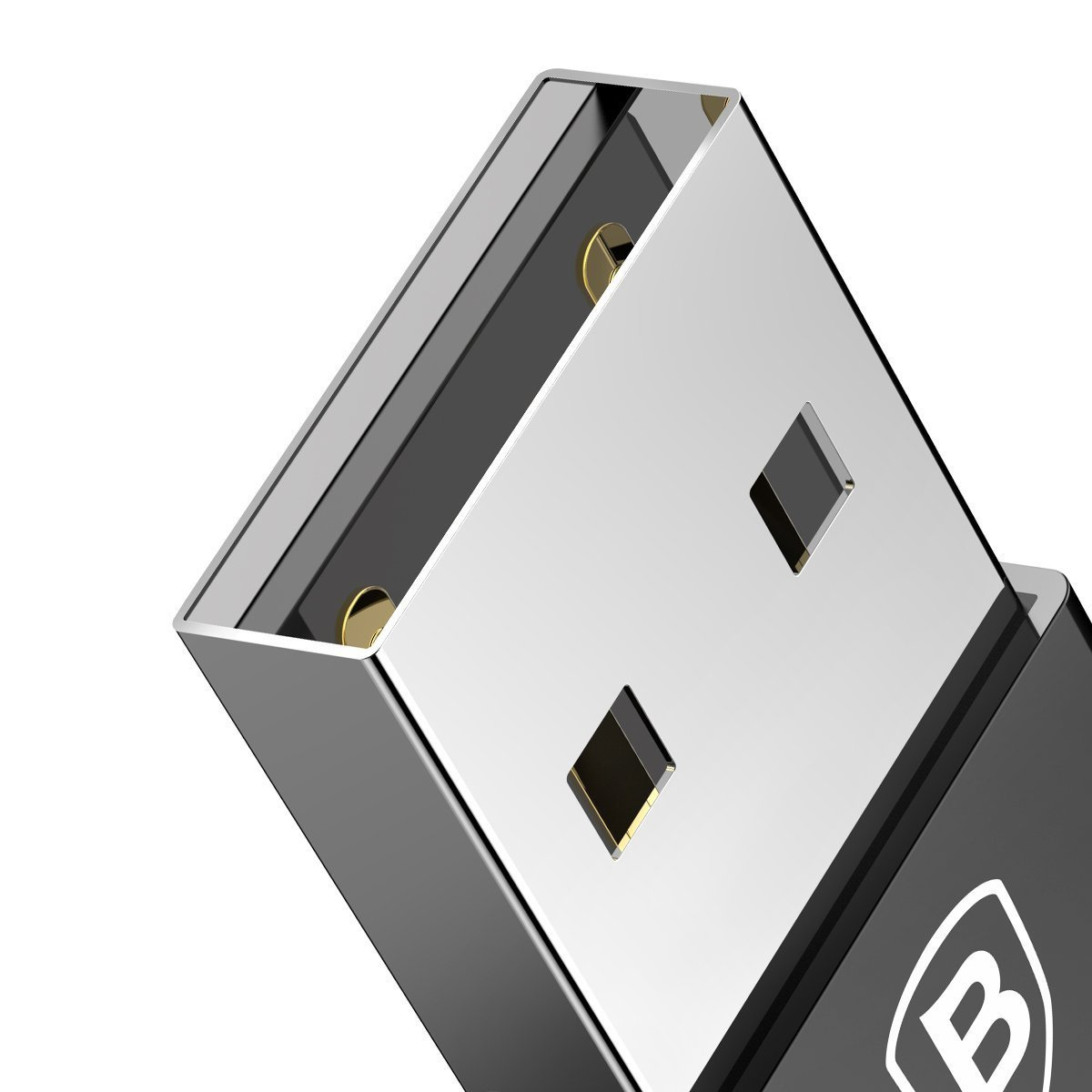 Adapter Baseus Exquisite USB do USB Type-C 2,4A - czarny (CATJQ-A01)