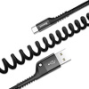 Miniatura zdjęcia: Kabel przewód USB Typ-C 100cm Baseus Spring sprężynowy 2A - czarny (CATSR-01)