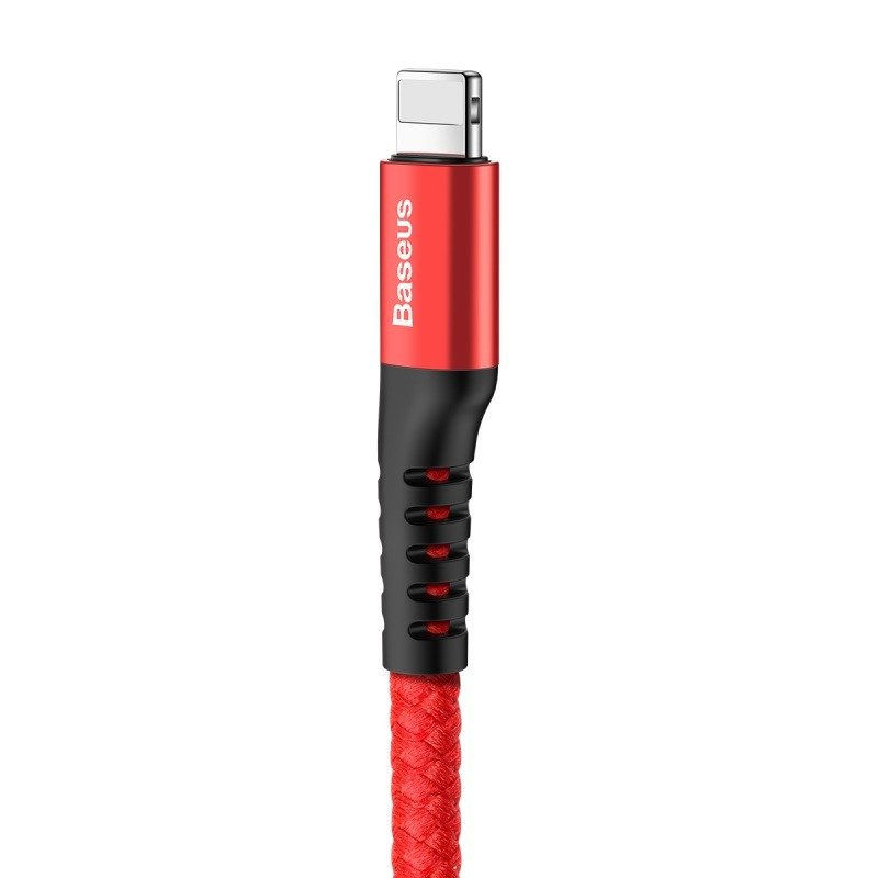 Kabel przewód USB - Lightning / iPhone 100cm Baseus Spring sprężynowy 2A - czerwony (CALSR-09)