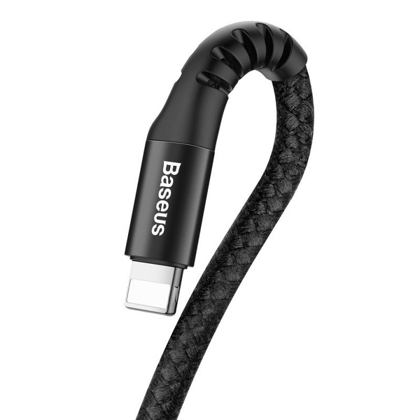 Zdjęcie produktu: Kabel przewód USB - Lightning / iPhone 100cm Baseus Spring sprężynowy 2A - czarny (CALSR-01)
