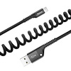 Miniatura zdjęcia: Kabel przewód USB - Lightning / iPhone 100cm Baseus Spring sprężynowy 2A - czarny (CALSR-01)