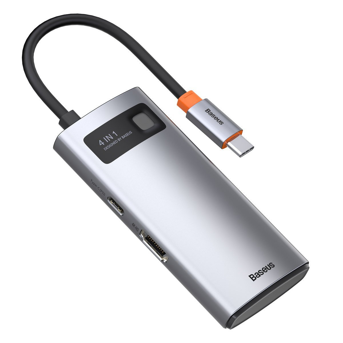 Hub USB 4w1 Baseus Metal Gleam Series, USB TYP-C do USB 3.0 + USB 2.0 + HDMI + USB-C PD (CAHUB-CY0G)