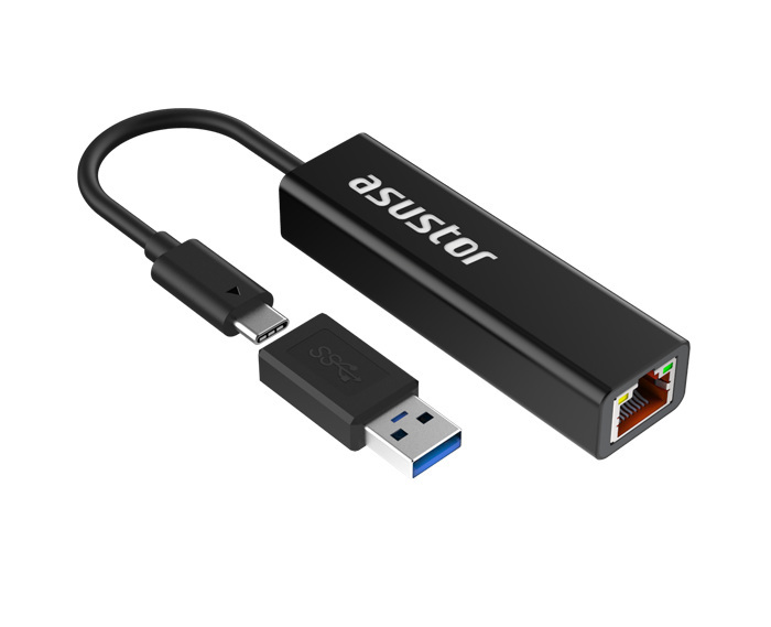 Asustor AS-U2.5G2, USB3.2 Gen 1 type-c to 2.5GBASE-T Adapter (with USB-C to A Adapter) Asustor AS-U2.5G2, USB3.2 Gen 1 type-c to 2.5GBASE-T Adapter (with USB-C to A Adapter)
