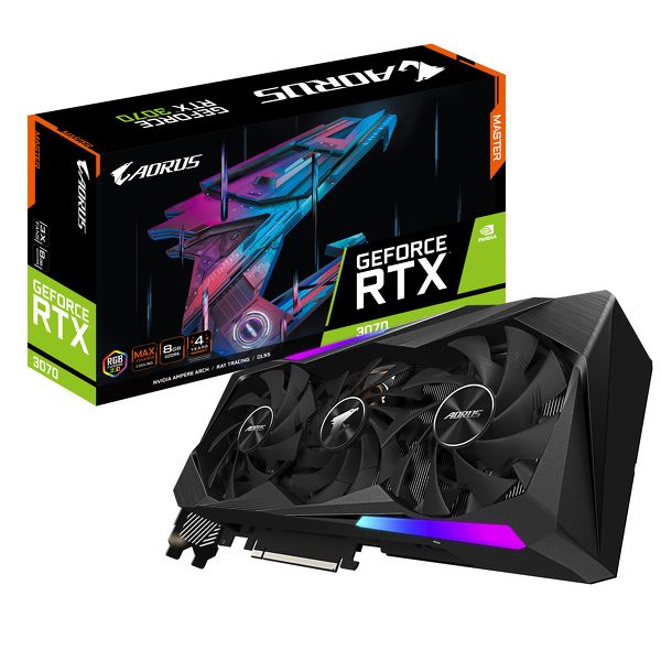 Zdjęcie produktu: Gigabyte GeForce RTX 3070 AORUS MASTER 8GB GDDR6 LHR (GV-N3070AORUS M-8GD 2.0)