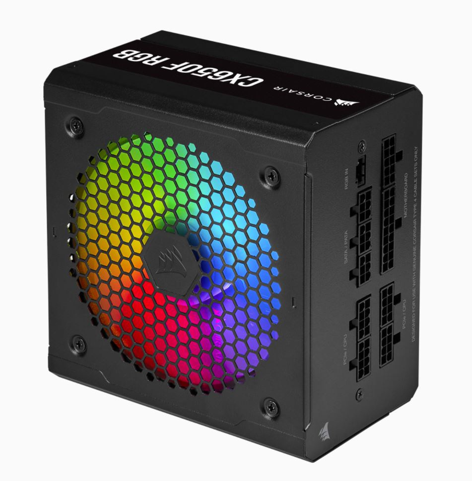 Zasilacz Corsair CX650F RGB 650W Czarny (CP-9020217-EU) Zasilacz Corsair CX650F RGB 650W Czarny (CP-9020217-EU)