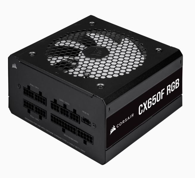 Zdjęcie produktu: Zasilacz Corsair CX650F RGB 650W Czarny (CP-9020217-EU) Zdjęcie produktu: Zasilacz Corsair CX650F RGB 650W Czarny (CP-9020217-EU)