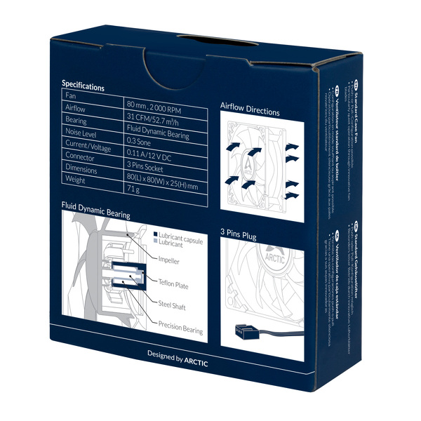 Zdjęcie produktu: Wentylator Arctic F8 Black 80mm Zdjęcie produktu: Wentylator Arctic F8 Black 80mm
