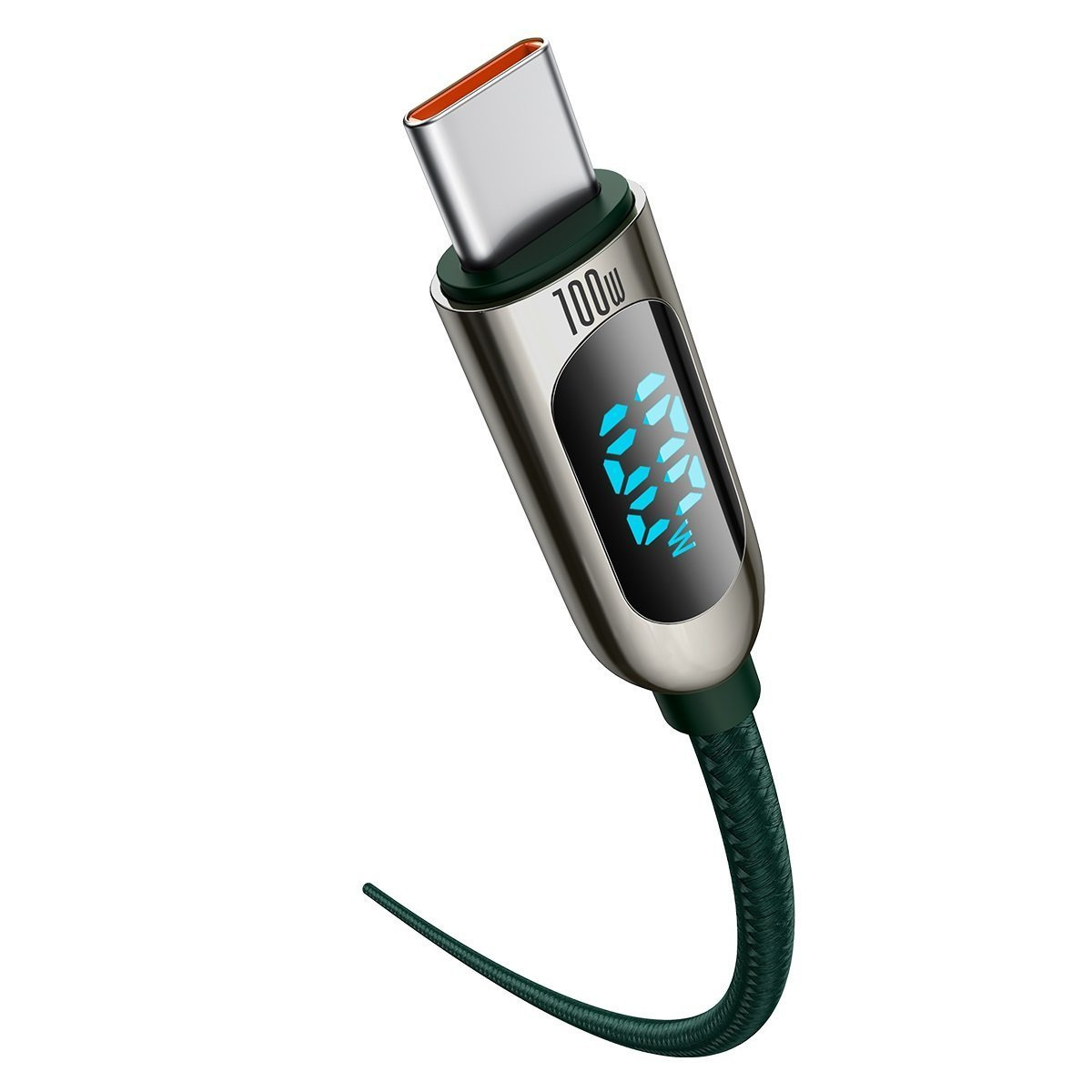 Kabel przewód USB Typ-C do Typ-C 100cm Baseus Display LCD Quick Charge 100W, PD z obsługą szybkiego ładowania - zielony (CATSK-B06) Kabel przewód USB Typ-C do Typ-C 100cm Baseus Display LCD Quick Charge 100W, PD z obsługą szybkiego ładowania - zielony (CATSK-B06)