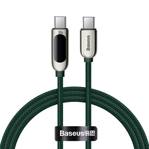 Miniatura produktu: Kabel przewód USB Typ-C do Typ-C 100cm Baseus Display LCD Quick Charge 100W, PD z obsługą szybkiego ładowania - zielony (CATSK-B06)