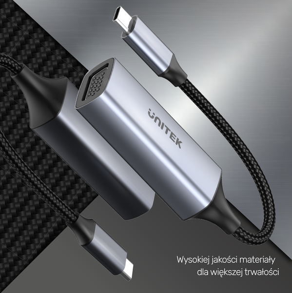 Zdjęcie produktu: Unitek Adapter USB Typ-C na VGA FullHD aluminiowy 15 cm (V1413A) Zdjęcie produktu: Unitek Adapter USB Typ-C na VGA FullHD aluminiowy 15 cm (V1413A)