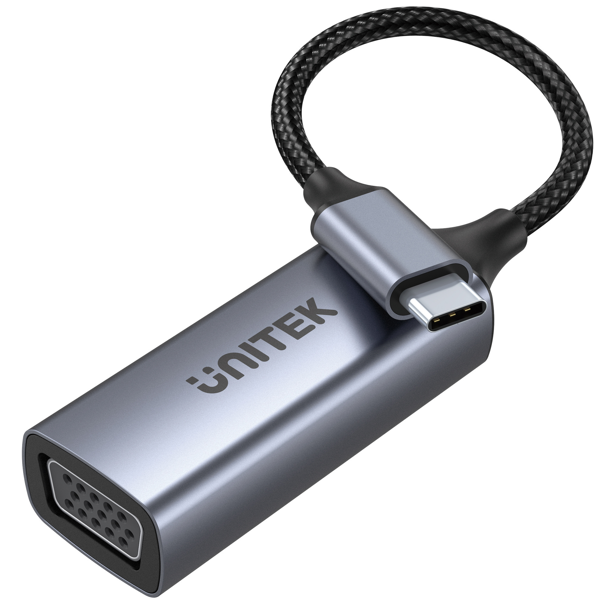 Unitek Adapter USB Typ-C na VGA FullHD aluminiowy 15 cm (V1413A) Unitek Adapter USB Typ-C na VGA FullHD aluminiowy 15 cm (V1413A)