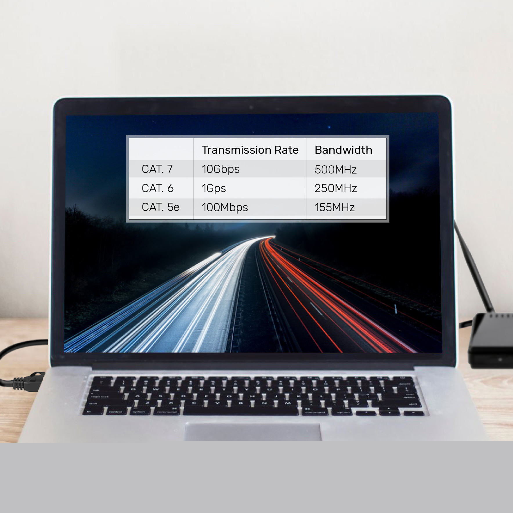 Unitek Patch Cable CAT.7 czarny 10M płaski (C1897BK-10M)