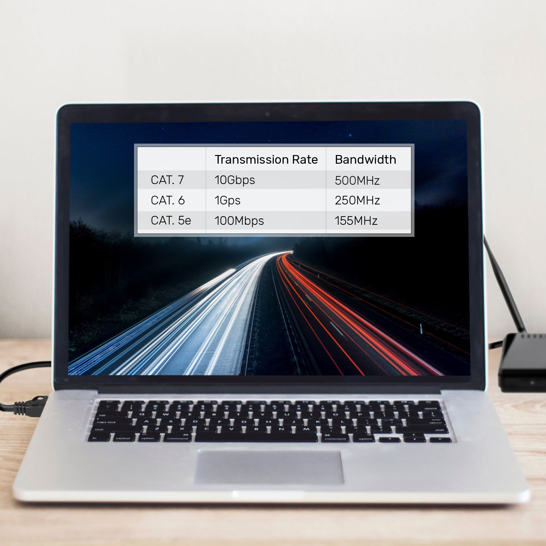 Unitek Patch Cable CAT.7 czarny 20M płaski (C1897BK-20M)