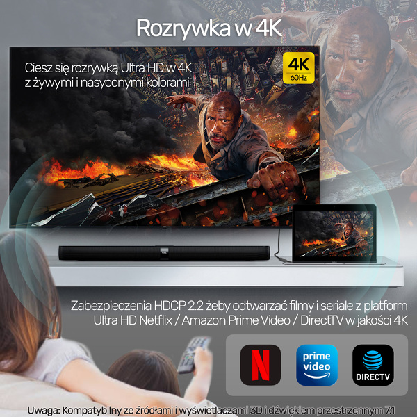 Zdjęcie produktu: Unitek Adapter USB Typ-C na HDMI 2.0 4K@60Hz aluminiowy 15 cm (V1412A)