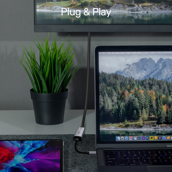 Zdjęcie produktu: Unitek Adapter USB Typ-C na HDMI 2.0 4K@60Hz aluminiowy 15 cm (V1412A)