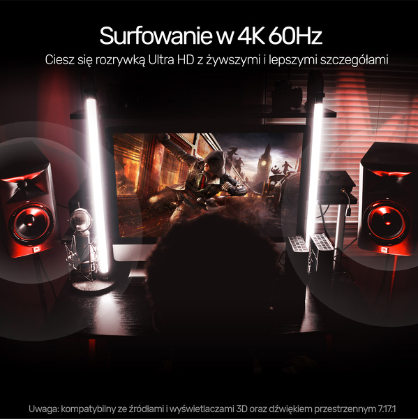 Zdjęcie produktu: Unitek Adapter USB Typ-C na DP 1.2 4K@60Hz aluminiowy 15 cm (V1411A)