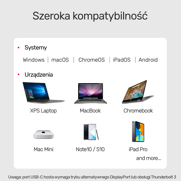 Zdjęcie produktu: Unitek Adapter USB Typ-C na DP 1.2 4K@60Hz aluminiowy 15 cm (V1411A)