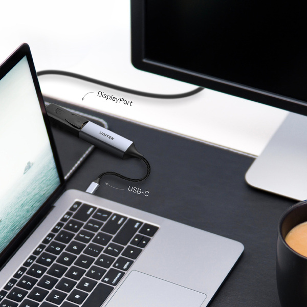 Zdjęcie produktu: Unitek Adapter USB Typ-C na DP 1.2 4K@60Hz aluminiowy 15 cm (V1411A)