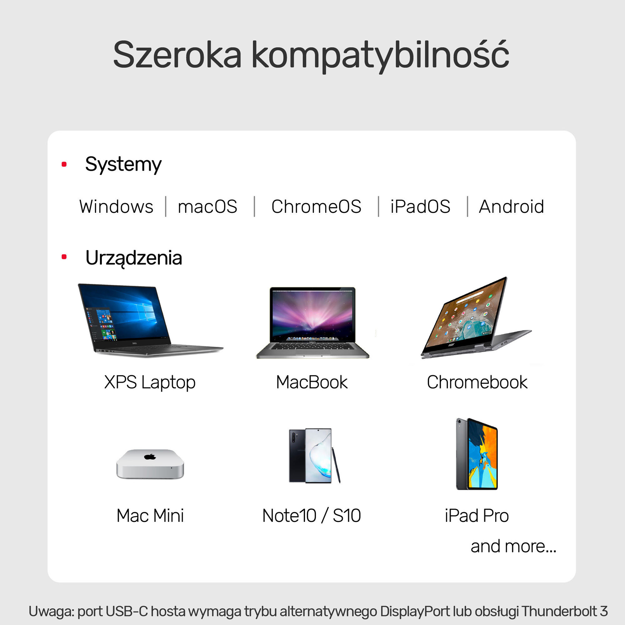 Unitek Adapter USB Typ-C na DP 1.2 4K@60Hz aluminiowy 15 cm (V1411A)