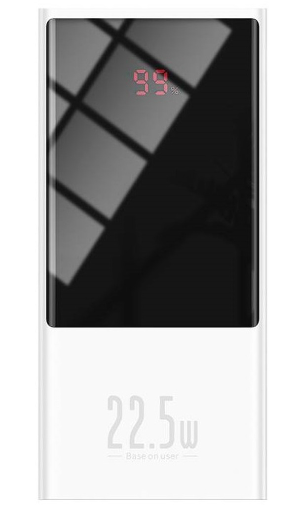 Zdjęcie produktu: Powerbank Baseus Super Mini, 20000mAh 22,5 W USB Typ C / USB Power Delivery Quick Charge SCP AFC + kabel USB - USB Typ C - biały (PPMN-B02)