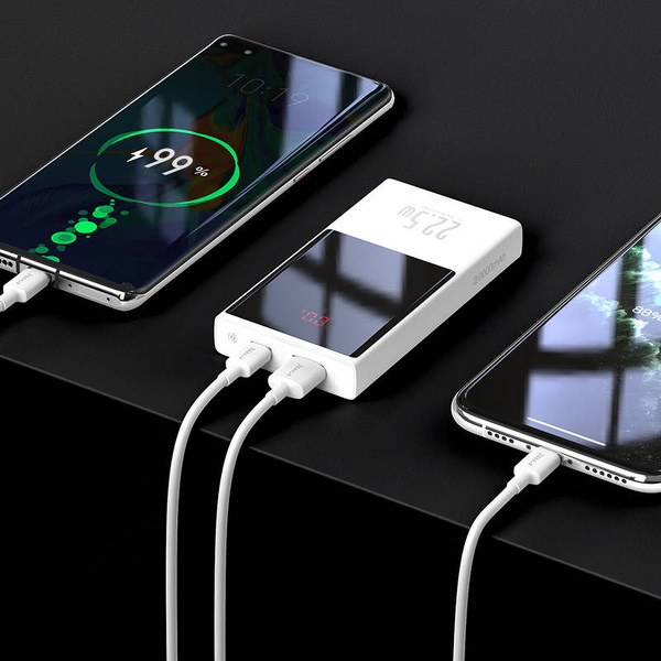 Zdjęcie produktu: Powerbank Baseus Super Mini, 20000mAh 22,5 W USB Typ C / USB Power Delivery Quick Charge SCP AFC + kabel USB - USB Typ C - biały (PPMN-B02)