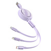 Miniatura zdjęcia: Kabel przewód USB zwijany Baseus Bright Mirror 3w1 Lightning / USB TYP-C / microUSB, 66W 1,2m - fioletowy (CAMLC-MJ05) Miniatura zdjęcia: Kabel przewód USB zwijany Baseus Bright Mirror 3w1 Lightning / USB TYP-C / microUSB, 66W 1,2m - fioletowy (CAMLC-MJ05)